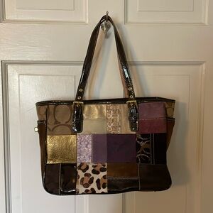 Coach Holiday Patchwork Tote